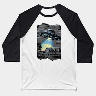 Alien Abduction UFO Flying Saucer Baseball T-Shirt